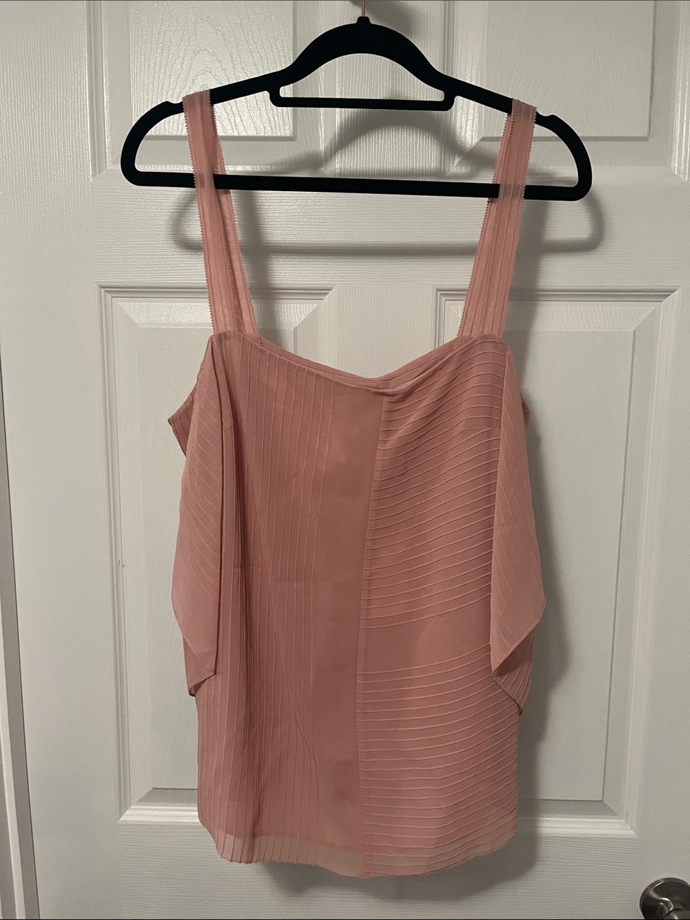 Tory Burch Women's Pleated Pink Sleeveless Silk Top